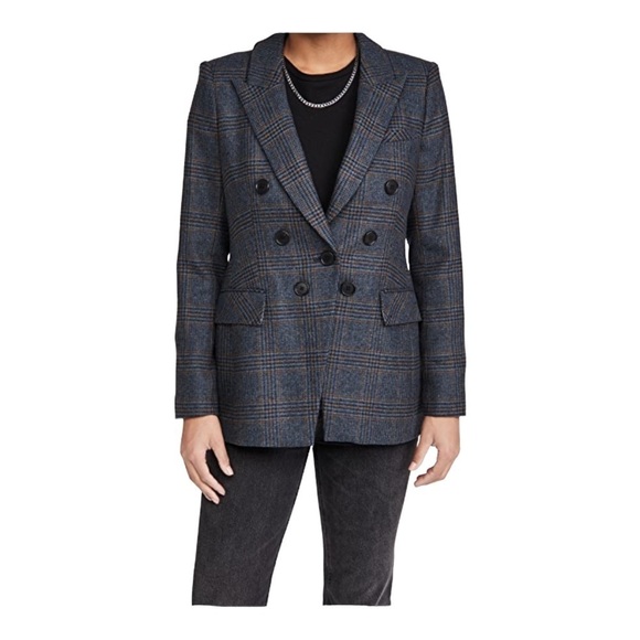 VERONICA BEARD Yareli Gray Wool Houndstooth Blazer Dickey Jacket Size 00 - Picture 11 of 15
